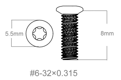 Jeu de vis 3pcs | 6-32x0.315’’ [T10] - Ubitzu