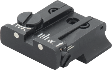 Smith & Wesson [Cal. 9 Cal. 40 3rd Gen & 1911E Cal. 45] adjustable rear sight | white dots - Ubitzu